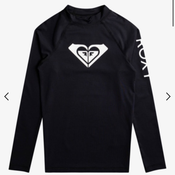 Roxy Whole Hearted Maglietta Rashguard Maniche Lunghe Per Bambine E Ragazze, UPF 50+, Antracite, Taglia 2 - 3